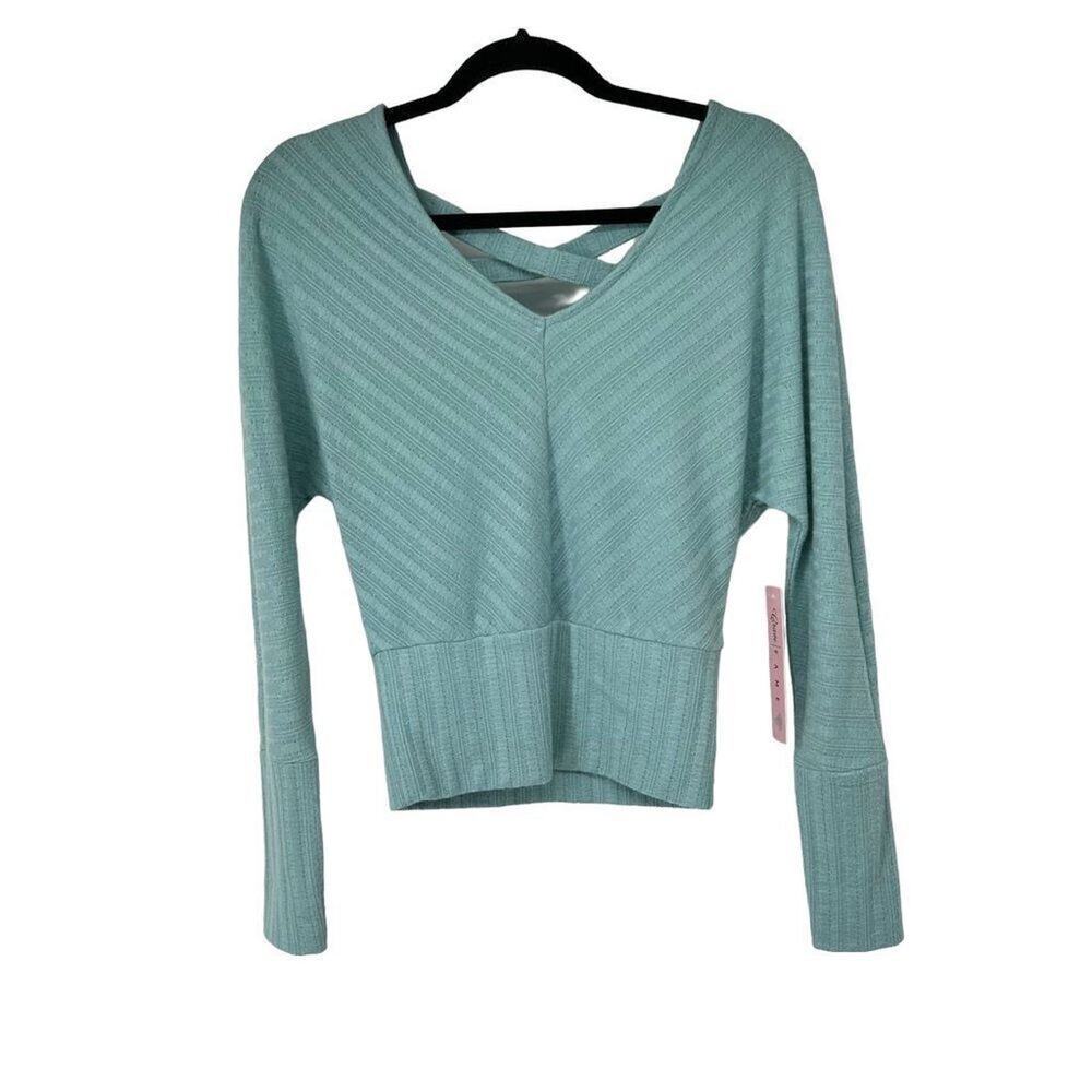 Crave Fame Turquoise V Neck Sweater‎